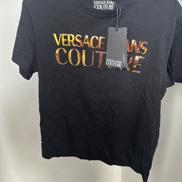 Versace Black and Gold Short Sleeve Tee - Picture 1 of 8